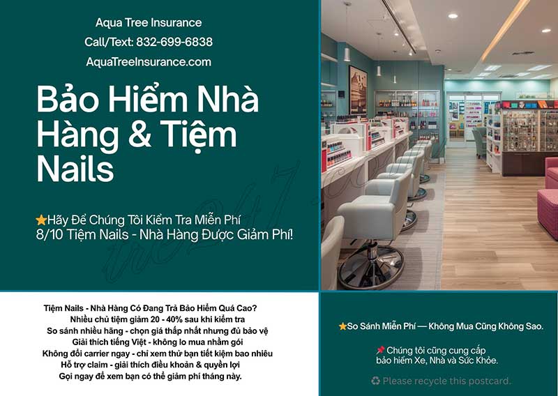 Bảo Hiểm Đúng Ngành Bảo Vệ Đúng Rủi Ro Cho Tiệm Nails & Beauty Salon In TX