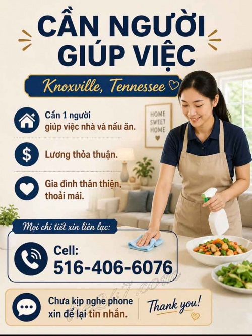 Cần Người / Giúp Việc Tại Knoxville, Tennessee – Cần Người Giúp Việc