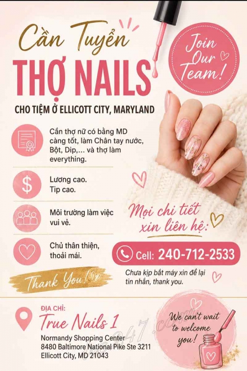 Cơ Hội Việc Làm Nail Tại Ellicott City, Maryland – Dip, Everything