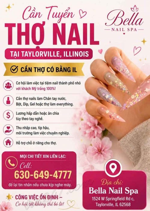 Cơ Hội Việc Làm Nail Tại Taylorville, Illinois – Dip, Gel, Everything