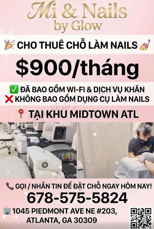Mi & Nails By Glow - Cho Thuê Chỗ Làm Nails - Atlanta GA Tại Atlanta, Georgia