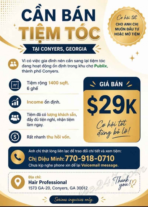 Sang Lại Tiệm Tóc Khu Conyers, Georgia