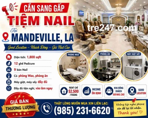 Sang Lại Tiệm Nail Khu Mandeville, Louisiana