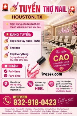 Cần Thợ Nails Làm Việc Tại Houston, Texas