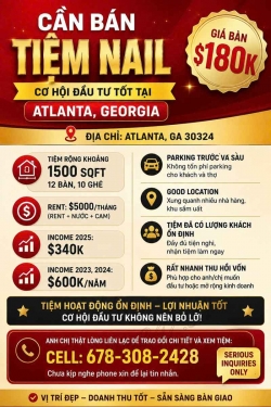 Cơ Hội Mua Tiệm Nail Tại Atlanta, Georgia