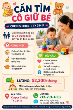 Giữ Trẻ / Cần Người Tại Corpus Christi, Texas – CẦN TÌM CÔ GIỮ BÉ CORPUS