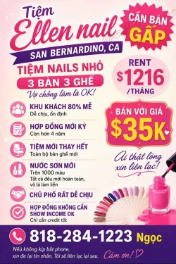 Sang Lại Tiệm Nail Khu San Bernardino, California – Income