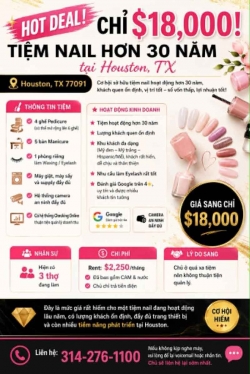 Tiệm Nail Sang Lại Houston, Texas