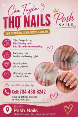 Tuyển Thợ Nail Khu Gastonia, North Carolina – Dip, Everything