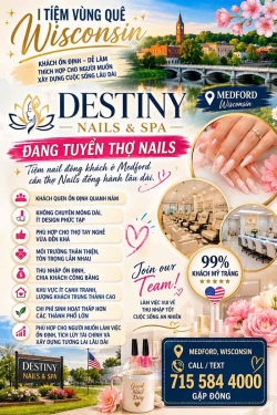 Tuyển Thợ Nail Khu Medford, Wisconsin – Tay chân nước, Dip, Gel