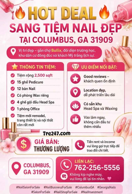 Tiệm Nail Sang Lại Columbus, Georgia