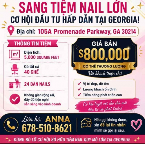 Tiệm Nail Sang Lại Fayetteville, Georgia