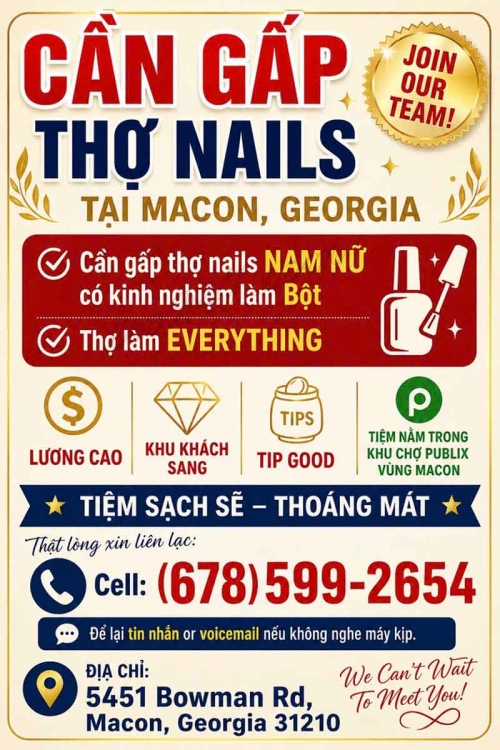 Việc Làm Nail Ở Macon, Georgia – Cần Everything